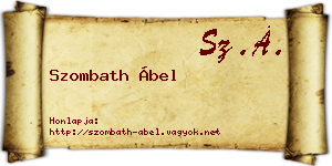 Szombath Ábel névjegykártya